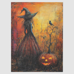 Papel De Seda Bruja malvada y su decoupage de calabaza