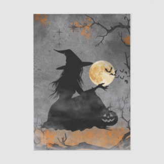 Papel De Seda Bruja Mística a la Luz de la Luna