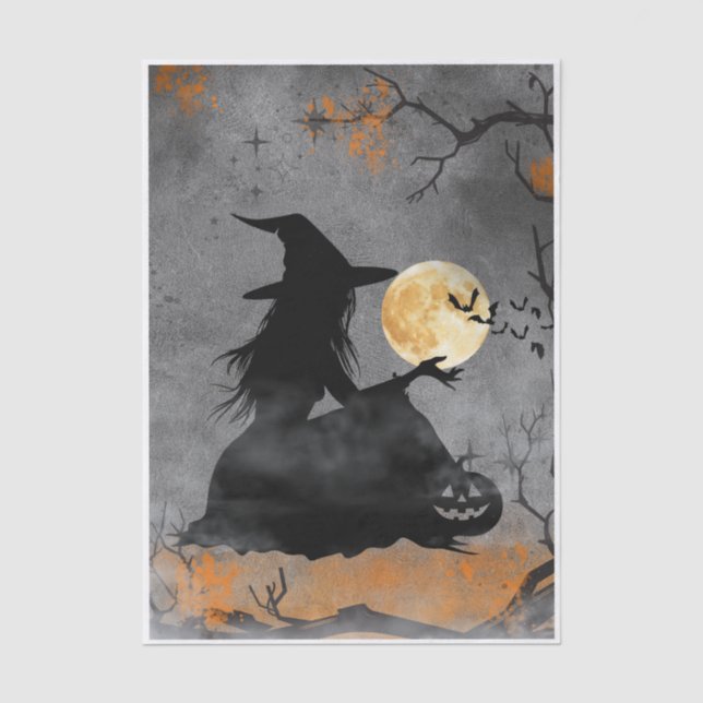 Papel De Seda Bruja Mística a la Luz de la Luna  (Anverso)