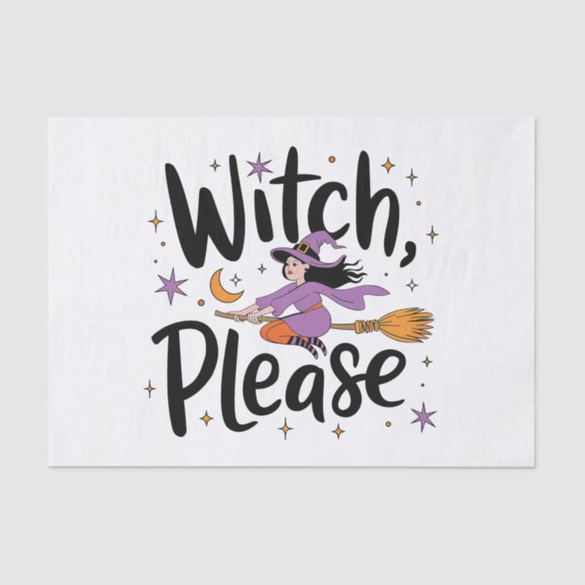 Papel De Seda Bruja, por favor - Diversión y diseño de Halloween (Anverso)