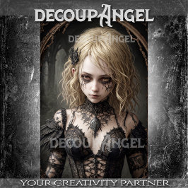 Papel De Seda Bruja rubia del gótico: Vivienne -Decoupage-