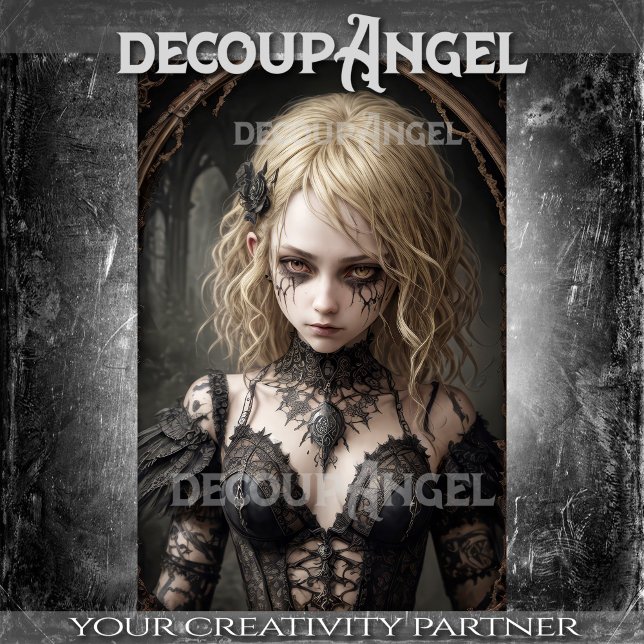 Papel De Seda Bruja rubia del gótico: Vivienne -Decoupage- (Subido por el creador)