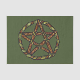 Papel De Seda Bruja Verde Pagan Pentáculo Naturaleza Wicca