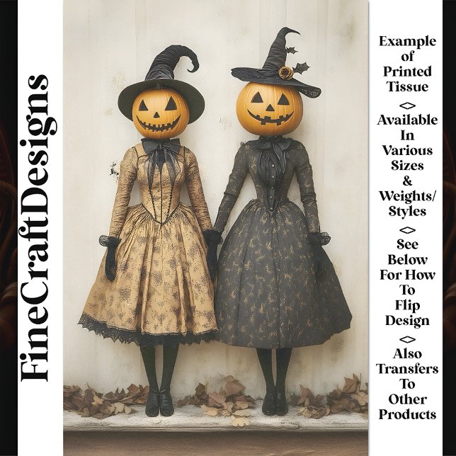 Papel De Seda Brujas de Calabaza Steampunk Victorianas AL5 Decou (Subido por el creador)