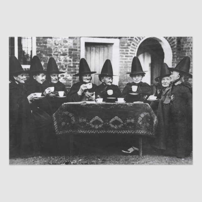 Papel De Seda Brujas galesas con té crone teatime (Anverso)