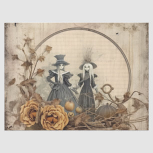 Papel De Seda Brujas góticas vintage pergamino de otoño