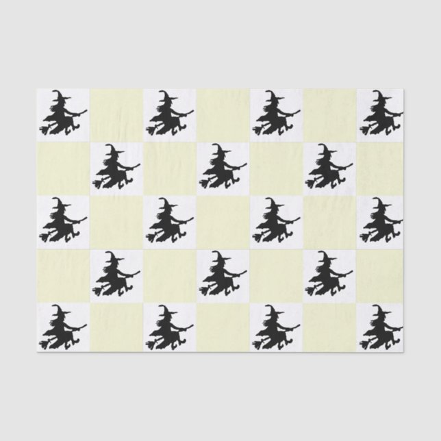 Papel De Seda Brujas Negras de Cuadros (Anverso)