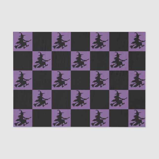 Papel De Seda Brujas Negras de Cuadros (Anverso)