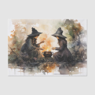 Papel De Seda Brujas y caldero de otoño de Halloween Decoupage