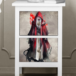 Papel De Seda Brujería | Bruja roja con sombras góticas de mal o