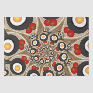 Papel De Seda Brunch Fractal Art Comida divertida, Tomates, Huev