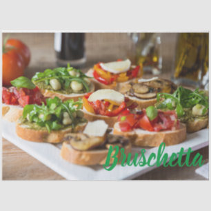 Papel De Seda Bruschetta Antipasti con frijol y arugula,