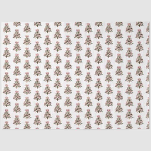 Papel De Seda Brushstroke Christmas Tree Tissue Paper (Anverso)