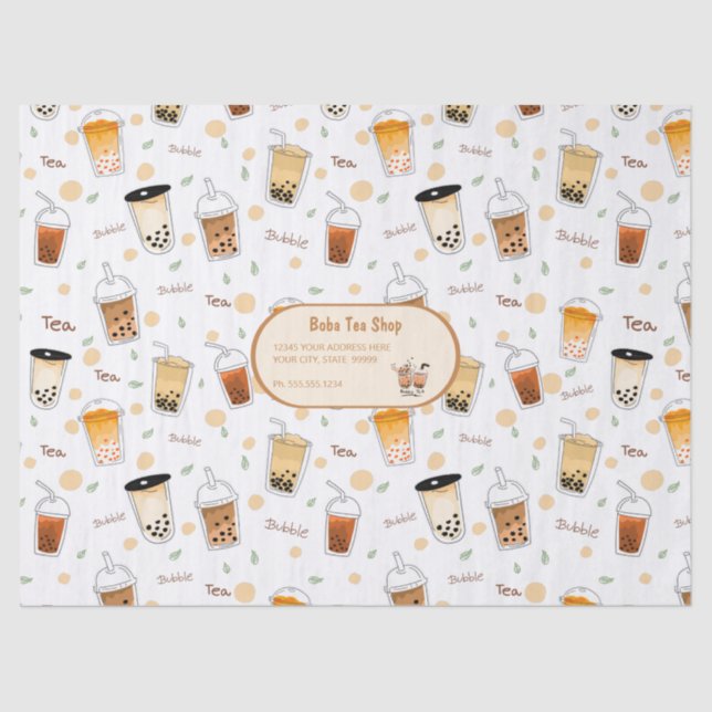 Papel De Seda Bubble Tea Business White (Anverso)