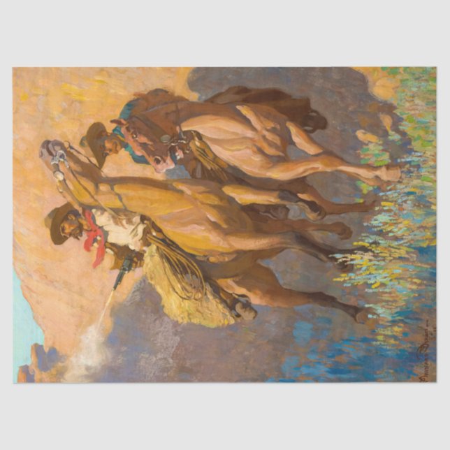 Papel De Seda Buck Peters, Ranchman por Maynard Dixon (Anverso)