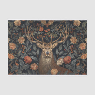 Papel De Seda Buck with Antlers and Flowpage Decoupage