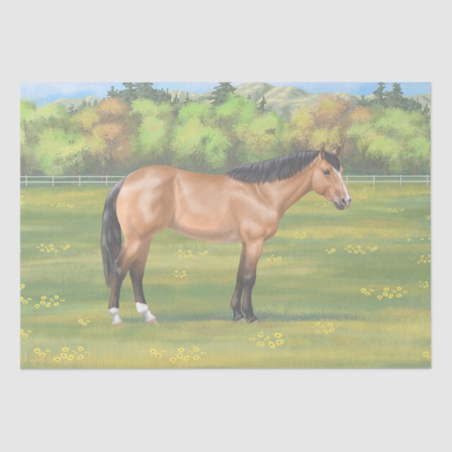 Papel De Seda Buckskin Dun Quarter Horse (Anverso)