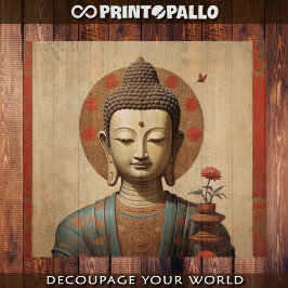 Papel De Seda Buda indio en pergamino con flores