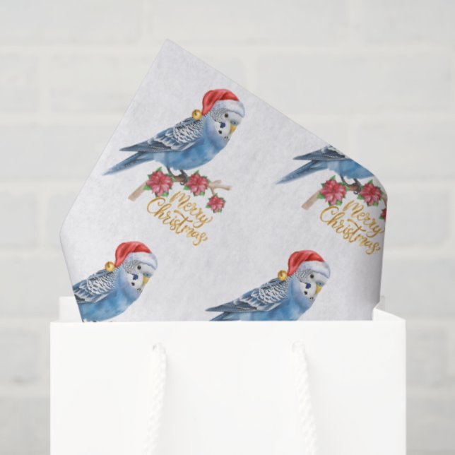 Papel De Seda Budgie Christmas  (Bolsa de regalo)