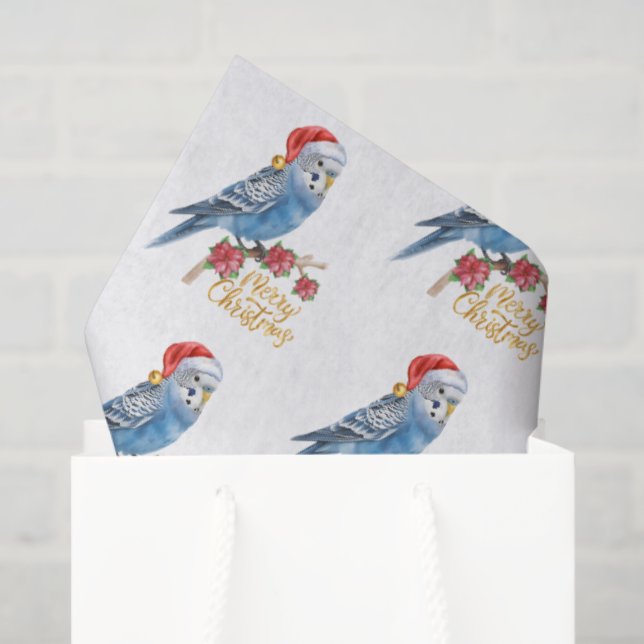 Papel De Seda Budgie Christmas  (Bolsa de regalo)
