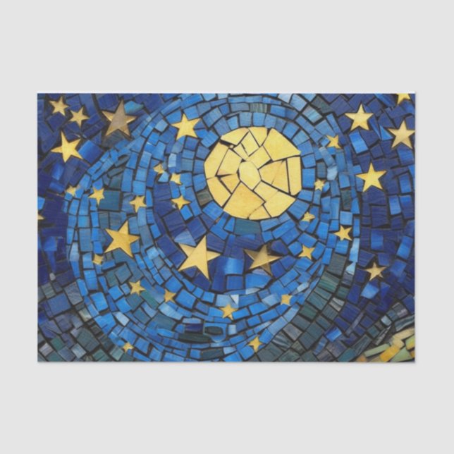 Papel De Seda Bue Night Stars Mosaic Decoupage (Anverso)