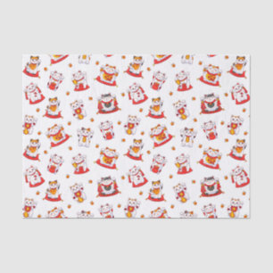 Papel De Seda Buena suerte Maneki Neko Cats
