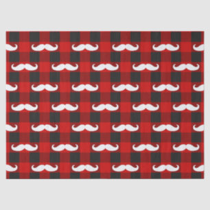Papel De Seda Búfalo blanco de bigote negro y rojo