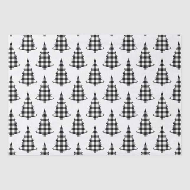 Papel De Seda Búfalo Comprobar Pinos Árboles Rústicos (Anverso)