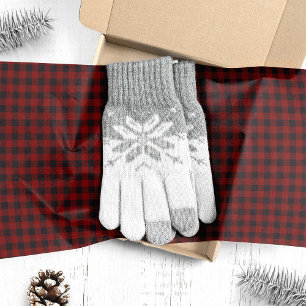 Papel De Seda Búfalo Cuadros Rojo y Negro Navidad