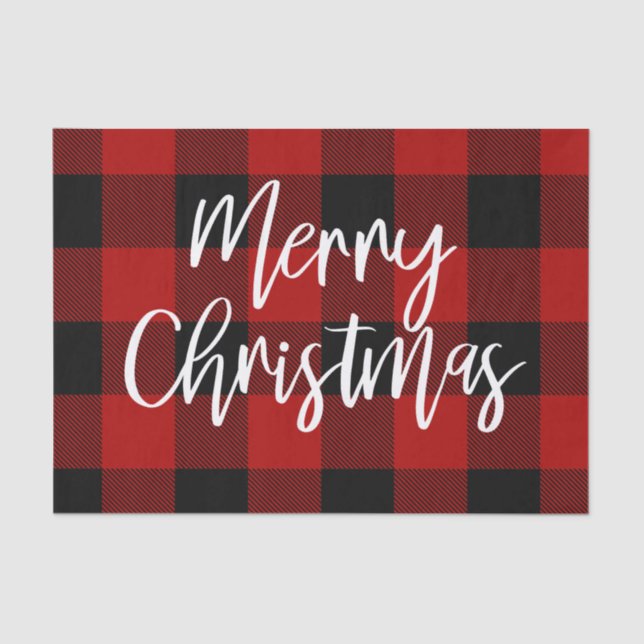 Papel De Seda Búfalo Rojo en Navidad |Nombre personal (Anverso)