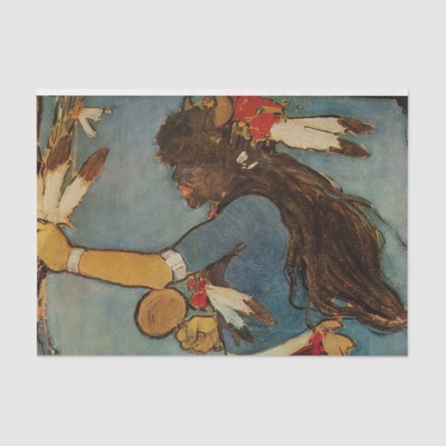 Papel De Seda “Buffalo Dancer” Western Art by Gerald Cassidy (Anverso)