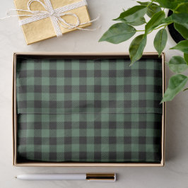 Papel De Seda Buffalo Plaid Christmas Black Green 