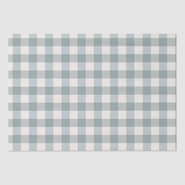 Papel De Seda Buffalo Plaid Country Farmhouse Green White (Anverso)