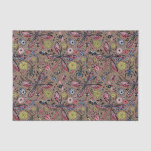 Papel De Seda Bugs de garabatos en mocha marrón