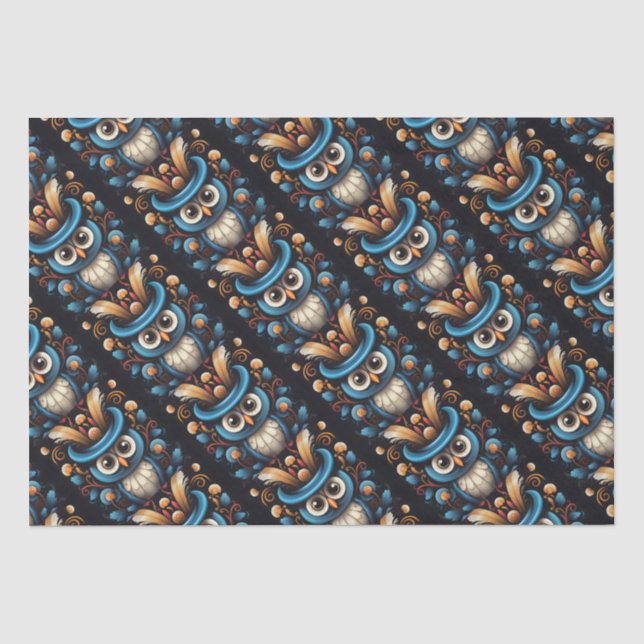 Papel De Seda Búho azul (Anverso)