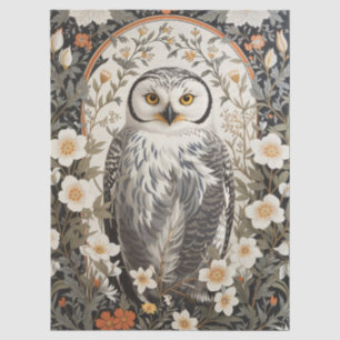 Papel De Seda Búho Nival Hermoso Inspirado en William Morris