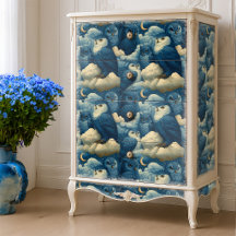 Búhos Azules y Nubes de Noche Estrellada Decoració
