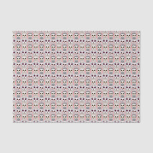 Papel De Seda Búhos Bebés Sobre Patrón de Fondo Rosa Pálido
