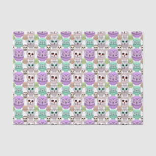 Papel De Seda Búhos Pequeños y Lindos en Colores Pastel