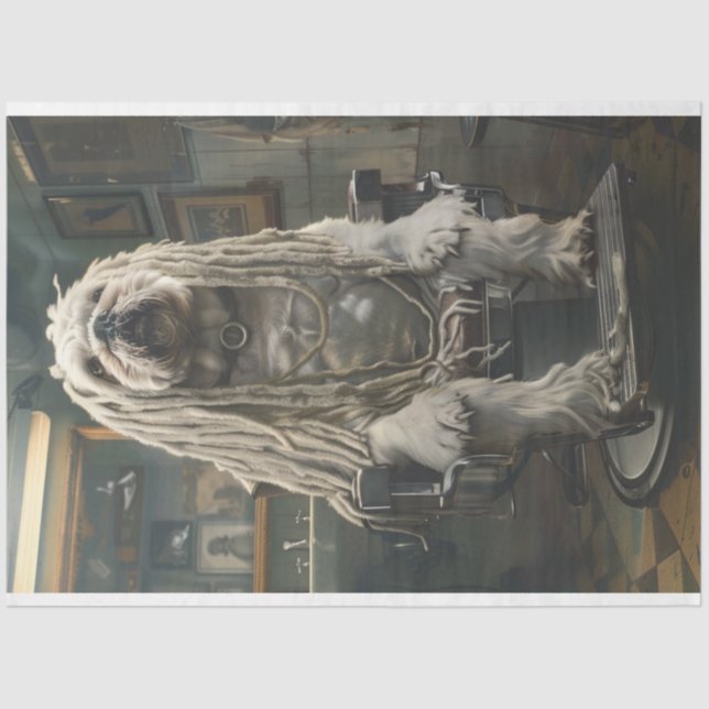 Papel De Seda Bulldog Dreadlock Duke Decoupage (Anverso)