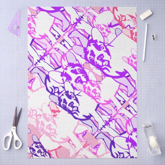 Papel De Seda Bulldog Francés  (Artesanía)