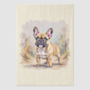 Papel De Seda Bulldog Francés Canela Marrón Claro Perrito Francé