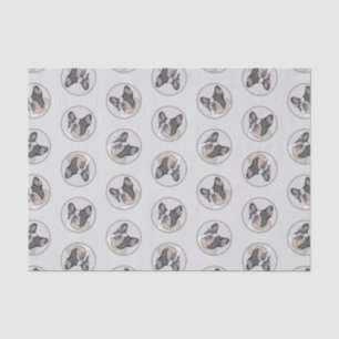 Papel De Seda Bulldog francés pinta pintura de perro negro blanc