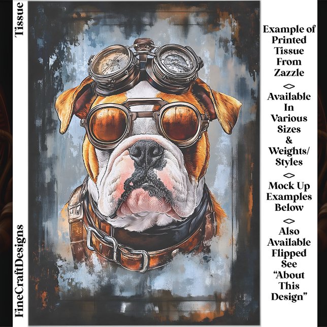 Papel De Seda Bulldog industrial retro Steampunk EF2L Decoupage (Subido por el creador)
