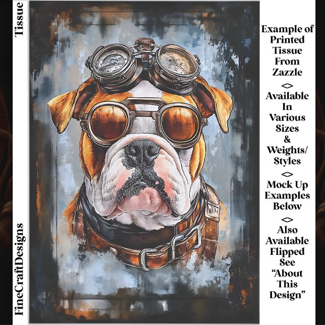 Papel De Seda Bulldog industrial retro Steampunk EF2R Decoupage (Subido por el creador)