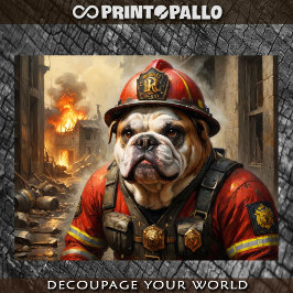 Papel De Seda Bulldog inglés como bombero -