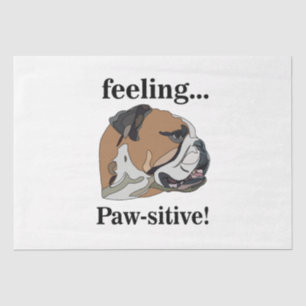Papel De Seda Bulldog Inglés Siente Pawsitive Cumpleaños de Masc