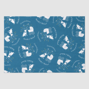 Papel De Seda Bulldog Pit Baby Shower Blue Boy Pitbull