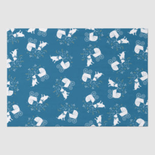 Papel De Seda Bulldog Pit Baby Shower Blue Boy Pitbull