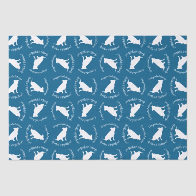 Papel De Seda Bulldog Pit Baby Shower Blue Boy Pitbull (Anverso)